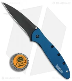 Kershaw Leek Assisted Opening Knife Blue (3" Black) 1660NBBLK -Blade HQ Kershaw Leek Blue black BHQ 77341 er bottlecap