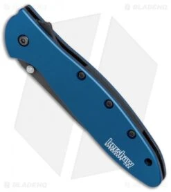 Kershaw Leek Assisted Opening Knife Blue (3" Black) 1660NBBLK -Blade HQ Kershaw Leek Blue black BHQ 77341 er spine