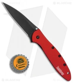 Kershaw Leek Assisted Opening Knife Red (3" Black) 1660RDBLK -Blade HQ Kershaw Leek Red black BHQ 77344 er bottlecap