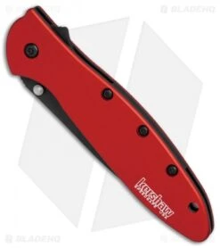 Kershaw Leek Assisted Opening Knife Red (3" Black) 1660RDBLK -Blade HQ Kershaw Leek Red black BHQ 77344 er spine
