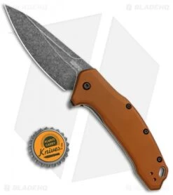 Kershaw Link Drop Point Knife Flat Dark Earth Aluminum (3.25" BlackWash) 7 Kershaw Link Drop Point Knife Flat Dark Earth Aluminum (3.25" BlackWash) -Blade HQ Kershaw Link Assisted SW Plain FDE Handle 1776BRZBW BHQ 85193 jr bottlecap