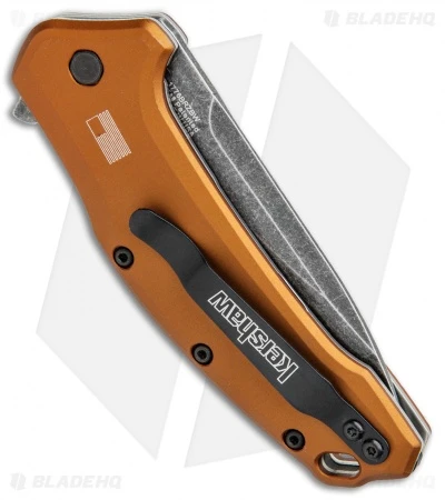 Kershaw Link Drop Point Knife Flat Dark Earth Aluminum (3.25" BlackWash Serr) 3 Kershaw Link Drop Point Knife Flat Dark Earth Aluminum (3.25" BlackWash Serr) - Image 3