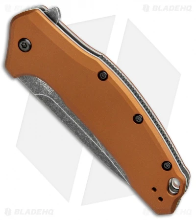 Kershaw Link Drop Point Knife Flat Dark Earth Aluminum (3.25" BlackWash Serr) 2 Kershaw Link Drop Point Knife Flat Dark Earth Aluminum (3.25" BlackWash Serr) - Image 2