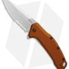 Kershaw Link Drop Point Knife Flat Dark Earth Aluminum (3.25" Stonewash Serr)