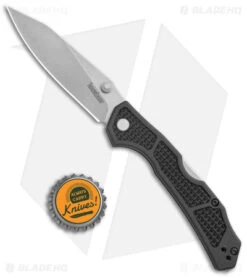 Kershaw Cargo Lockback Folding Knife Black GFN (3.25" Stonewash) 2033 -Blade HQ Kershaw Lock Back Black SW 8033 jr bottlecap