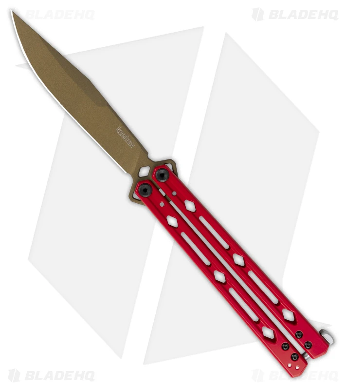 Kershaw Lucha Balisong Butterfly Knife Red (4.5" Bronze) KS5150REDBRZ 1 Kershaw Lucha Balisong Butterfly Knife Red (4.5" Bronze) KS5150REDBRZ