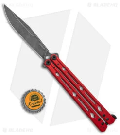Kershaw Lucha Balisong Butterfly Knife Red (4.5" Blackwash) 5150RDBW -Blade HQ Kershaw Lucha Balisong Butterfly Red Blackwash 5150RDBW BHQ 117070 jr bottlecap