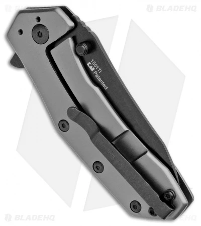 Kershaw Median Bead Blast A/O Frame Lock Knife Stainless Steel (3" Black) 3 Kershaw Median Bead Blast A/O Frame Lock Knife Stainless Steel (3" Black) - Image 3