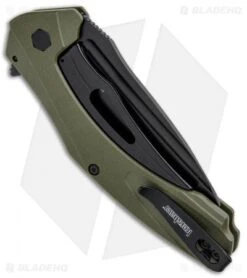 Kershaw Natrix XL Sub-Frame Lock Knife OD Green G-10 (3.75" Black) 7008OLBLK -Blade HQ Kershaw Natri XL Sub FL OD Green G 10 Black 7008OLBLK BHQ 80571 jr side
