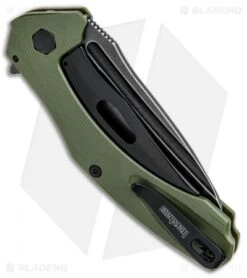 Kershaw Natrix A/O Knife Olive Green G-10 (3.25" BlackWash) 7007OLBW -Blade HQ Kershaw Natrix A O Olive Green Blackwash 7007OLBW BHQ 82643 jr side