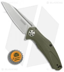 Kershaw Natrix A/O Sub-Frame Lock Knife OD Green G-10 (3.25" Stonewash) 7007OL -Blade HQ Kershaw Natrix AO OD Green G10 SW BHQ 79760 er bottlecap