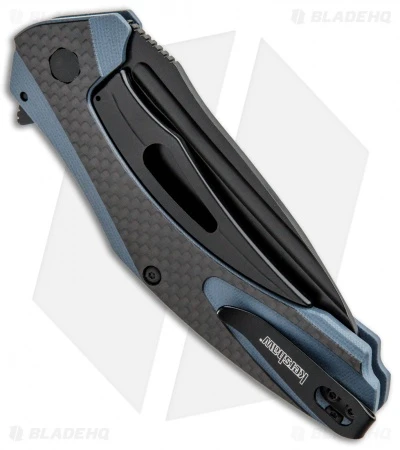 Kershaw Natrix XL Sub-Frame Lock Knife Blue G-10/CF (3.75" Black) 7008CFBLK 3 Kershaw Natrix XL Sub-Frame Lock Knife Blue G-10/CF (3.75" Black) 7008CFBLK - Image 3