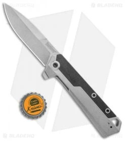 Kershaw Oblivion Assisted Opening Flipper Knife Black GFN (3.5" Stonewash) 3860 -Blade HQ Kershaw Oblivion Assisted Opening Flipper black GFN SW 3860 BHQ 94079 jr bottlecap
