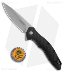 Kershaw Shoreline Liner Lock Assisted Knife Black FRN (3.25" Stonewash) 1845 -Blade HQ Kershaw Shoreline Knife Black SW BHQ 178499 jr bottlecap