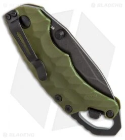 Kershaw Shuffle II Tanto Liner Lock Knife OD Green (2.25" BlackWash) 8750TOLBW -Blade HQ Kershaw Shuffle 2 tanto OD Green blackwash BHQ 52218 er side