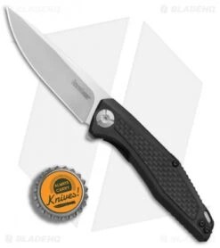 Kershaw Sinkevich Atmos Liner Lock Knife Black G-10/Carbon Fiber (3" Satin) 4037 -Blade HQ Kershaw Sinkevich Atoms Black G10 CF satin BHQ 80582 er bottlecap