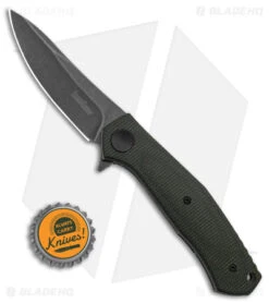 Kershaw Sinkevich Concierge Liner Lock Knife Green Micarta (3.25" Black SW) -Blade HQ Kershaw Sinkevich Concierge LL Knife Green Micarta 3in BSW D2 BHQ 140100 td size