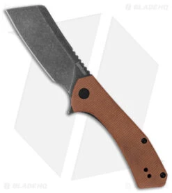 Kershaw Static Cleaver Liner Lock Knife Brown Micarta (2.8" Black SW D2)