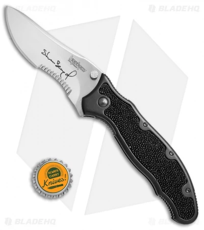 Kershaw Steven Seagal 1680ST Liner Lock Knife Ray Skin (3.5" Polish Serr) XXXX 4 Kershaw Steven Seagal 1680ST Liner Lock Knife Ray Skin (3.5" Polish Serr) XXXX - Image 4