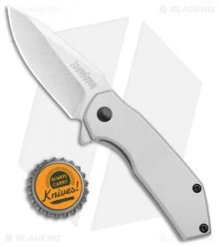 Kershaw Valve Frame Lock Knife Bead Blast Stainless Steel (2.25" Stonewash) 1375 -Blade HQ Kershaw Valve FL BB SS SW 1375 BHQ 106041 jr bottlecap
