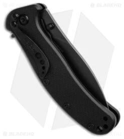 Kershaw Zing Assisted Opening Liner Lock Knife Black G-10 (3" Black SW) -Blade HQ Kershaw Zing Black G10 AO BHQ 196936 td side large
