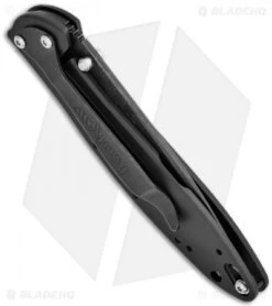 Kershaw Leek Assisted Opening Knife Black (3" Damascus) 1660DAMBK -Blade HQ kershaw black damascus plain 1660damckt leek side