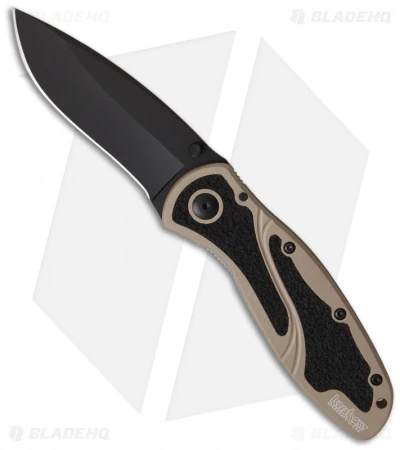 Kershaw Blur Assisted Opening Knife Desert Sand (3.375" Black) 1670DSBLK 1 Kershaw Blur Assisted Opening Knife Desert Sand (3.375" Black) 1670DSBLK