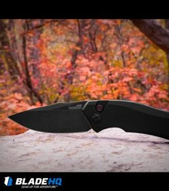 Kershaw Launch 1 Automatic Knife Black Aluminum (3.4" BlackWash) 7100BW -Blade HQ kershaw launch 1 blackwash BHQ 27374 fall leaves dl large