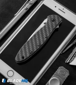 Kershaw Leek Assisted Opening Knife Carbon Fiber (3" Stonewash) 1660CF -Blade HQ kershaw leek cf sw 1660cf BHQ 52168 dl