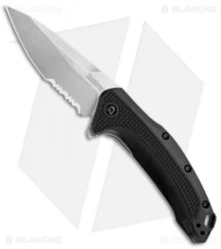 Kershaw Link Assisted Opening Flipper Knife (3.25" Stonewash Serr) 1776ST
