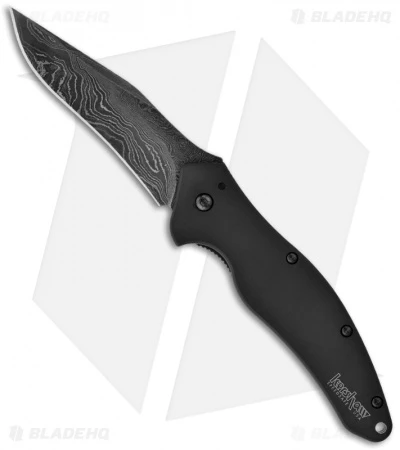 Kershaw Shallot Black Assisted Opening Knife Black (3.5" Damascus) 1840CKTDAM 1 Kershaw Shallot Black Assisted Opening Knife Black (3.5" Damascus) 1840CKTDAM