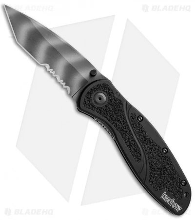 Kershaw Blur Tanto Assisted Opening Knife (3.375" Tiger Stripe Serr) 1670TTSST 1 Kershaw Blur Tanto Assisted Opening Knife (3.375" Tiger Stripe Serr) 1670TTSST